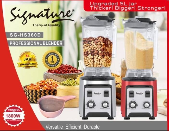 signature 5ltrs heavy duty commercial professional blender blender, smoothie maker, grinding , ice crush, bpa free, powerful 1800w motor, durable stainless steel blades, ideal for restaurants, cafes, and catering use signature 5ltrs heavy duty commercial professional blender blender, smoothie maker, grinding , ice crush, bpa free, powerful 1800w motor, durable stainless steel blades, ideal for restaurants, cafes, and catering use