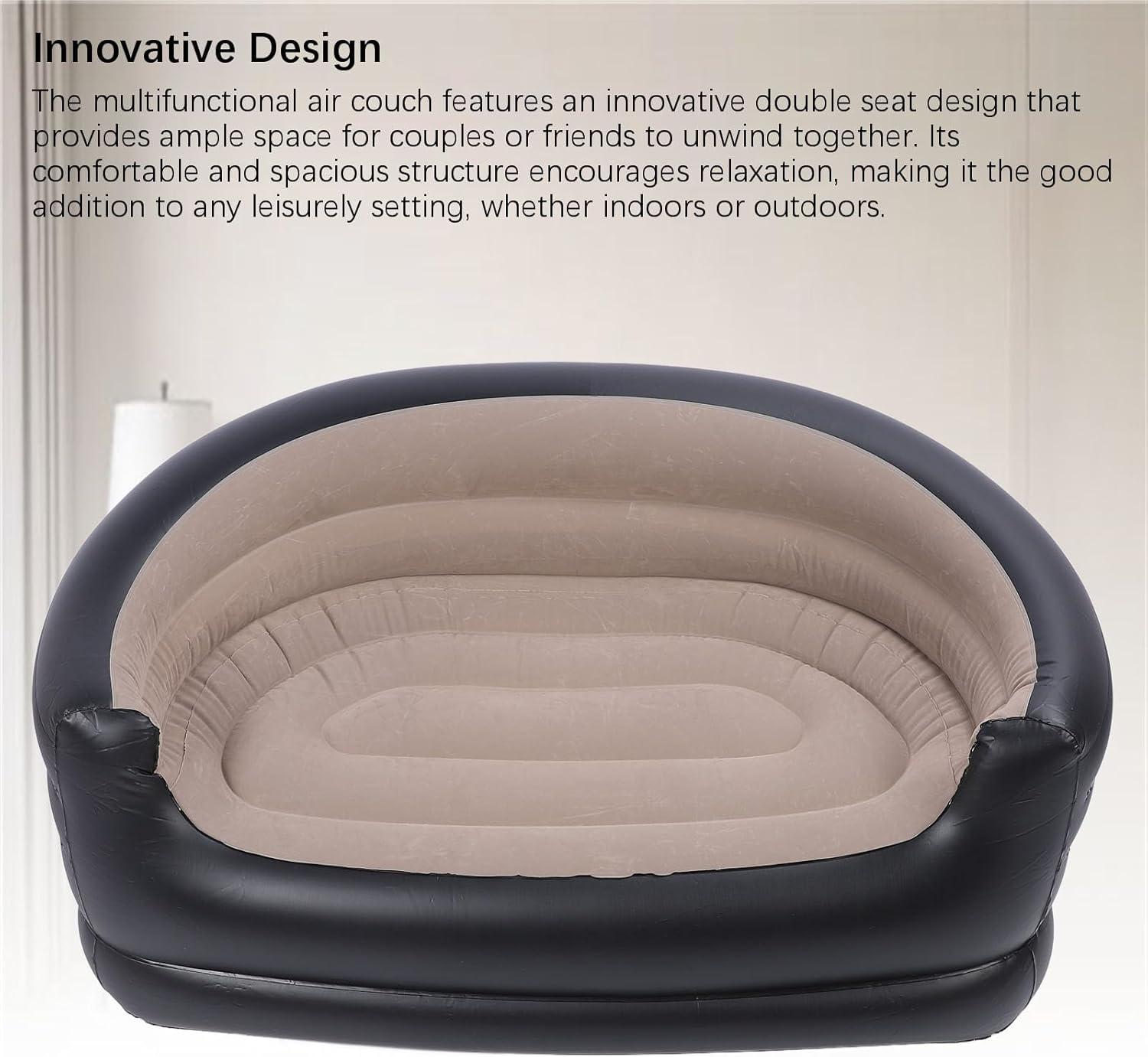 hot sale inflatable sofa for living room 2 seater air sofa bed with free pump chair portable inflatable couch sofa home furniture, multicolor hot sale inflatable sofa for living room 2 seater air sofa bed with free pump chair portable inflatable couch sofa home furniture, multicolor