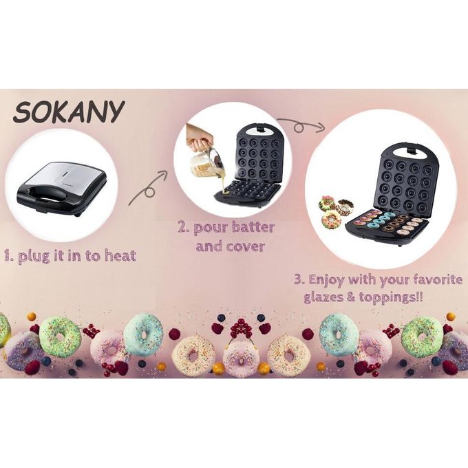sokany hot sale 16 holes donut maker, mini doughnut maker for 16 mini doughnuts, non stick coating, automatic temperature control, bpa free sokany hot sale 16 holes donut maker, mini doughnut maker for 16 mini doughnuts, non stick coating, automatic temperature control, bpa free
