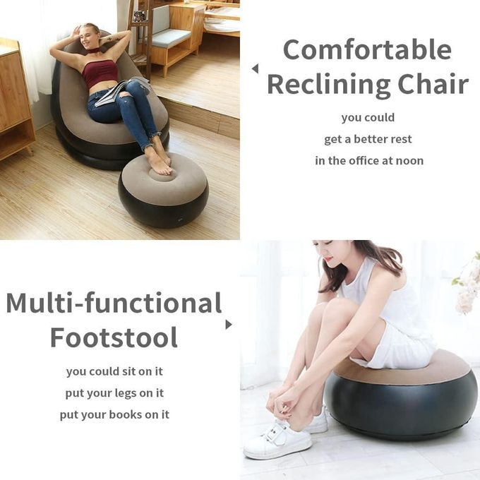 hot sale portable inflatable lounge chair with ottoman blow up chaise lounge air lazy sofa set flocked couch portable inflatable seats for lounge inflatable deck chair for indoor & outdoor with free pump, multicolor hot sale portable inflatable lounge chair with ottoman blow up chaise lounge air lazy sofa set flocked couch portable inflatable seats for lounge inflatable deck chair for indoor & outdoor with free pump, multicolor
