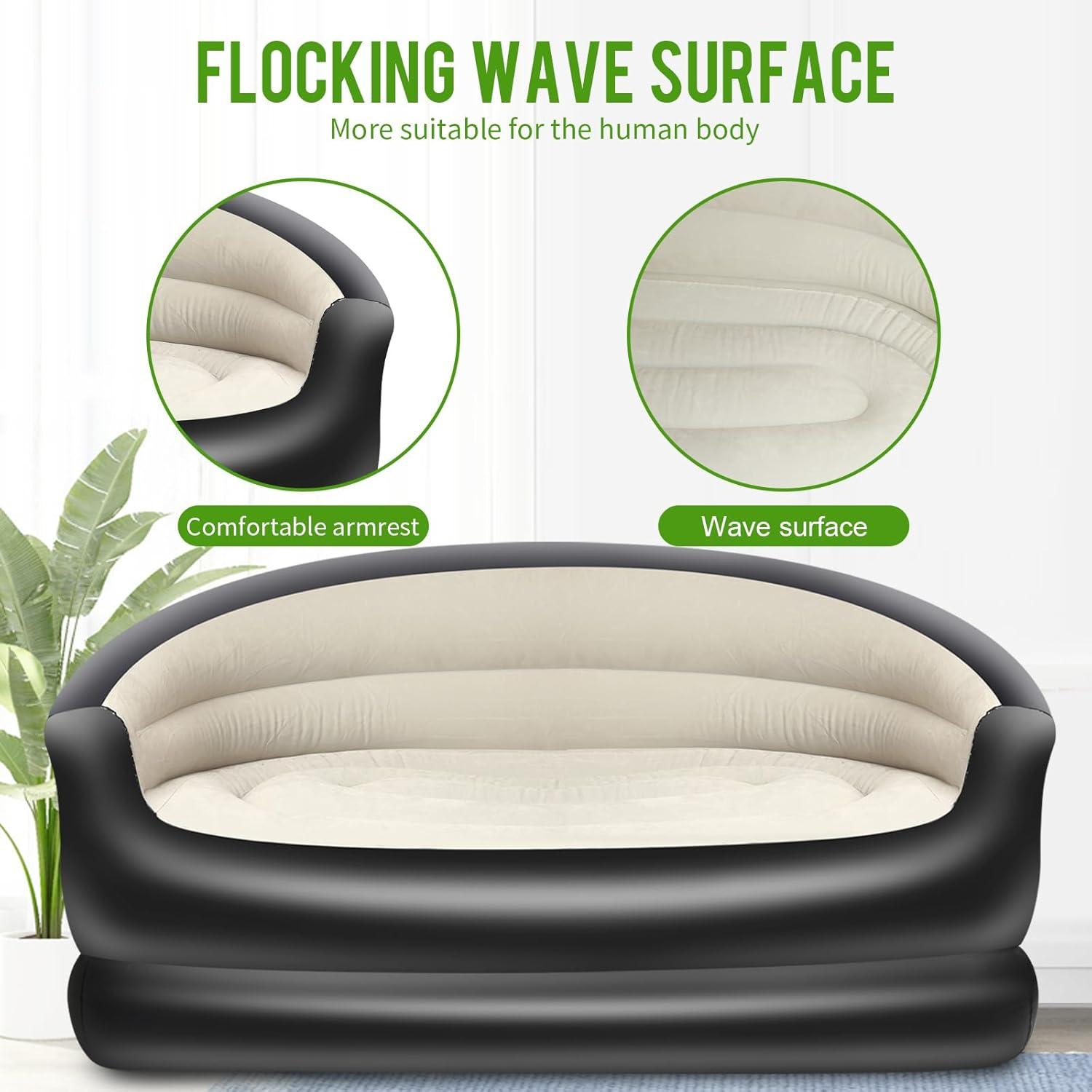 hot sale inflatable sofa for living room 2 seater air sofa bed with free pump chair portable inflatable couch sofa home furniture, multicolor hot sale inflatable sofa for living room 2 seater air sofa bed with free pump chair portable inflatable couch sofa home furniture, multicolor