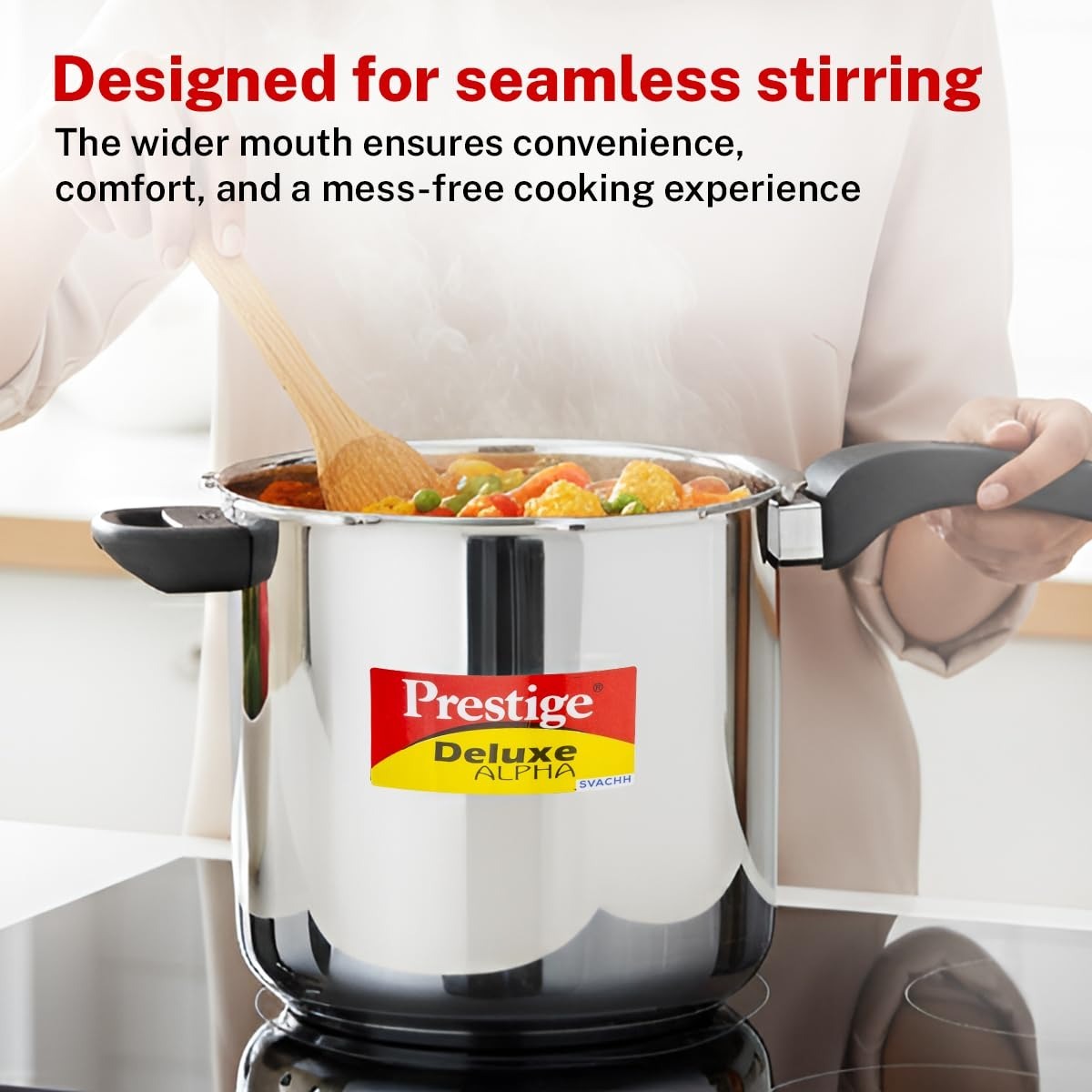 12 liters saral heavy duty aluminium pressure cooker stainless steel pressure cooker | gas stove and induction compatible pressure cooker with outer lid | silver, (12 liters)