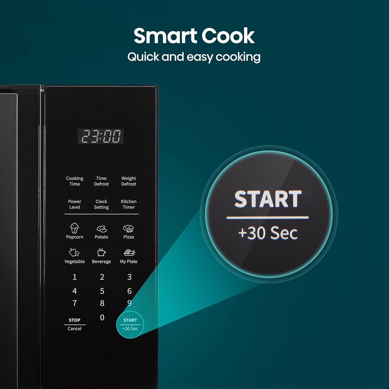 hisense h25mobs7huk 25 litre electronic microwave with auto defrost, digital display, smart cook, multi level cooking and easy clean black: 10 levels of power, 6 preset programmes, premium dimmed glass