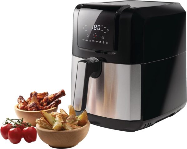 hisense h06afbs1s3 airfryer 1700w oil free air fryer, 6.3l tray and 5l frying basket, 8 automatic cooking programs, digital temperature control 80 200°c