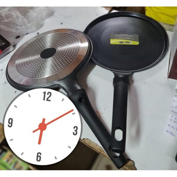 crepe pan nonstick die cast aluminum non stick induction compatible, 28cm non stick pizza/chapatis pan heavy duty oven bakeware for crispy evenly cooked pizzas home and restaurant use durable round pizza/chapatis pan