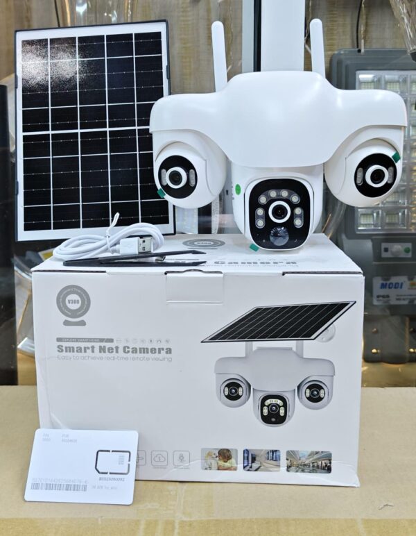 4g triple lens solar ptz camera, 6mp 4g sim solar powered 3 lens ptz camera | 360° view | night vision, motion detection & two way audio | wireless outdoor cctv with solar panel | 128gb storage | waterproof security camera