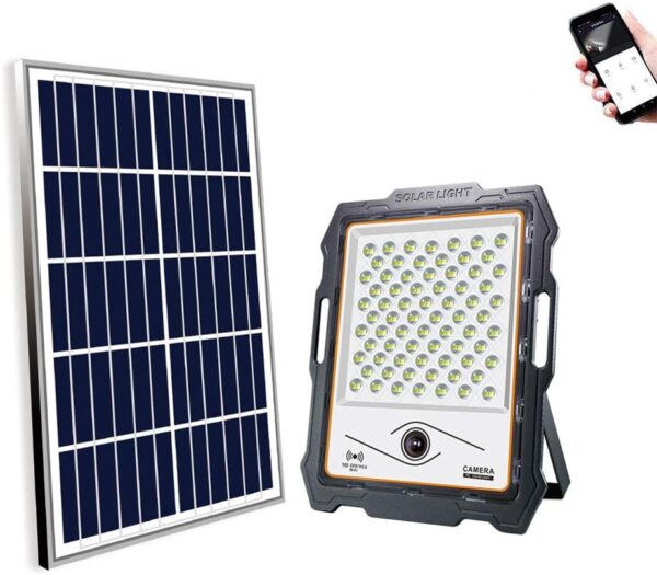 200w solar security lights outdoor, solar security camera 1080p night vision wi fi cctv ip camera, wall lights wireless ip65 waterproof solar powered lamp