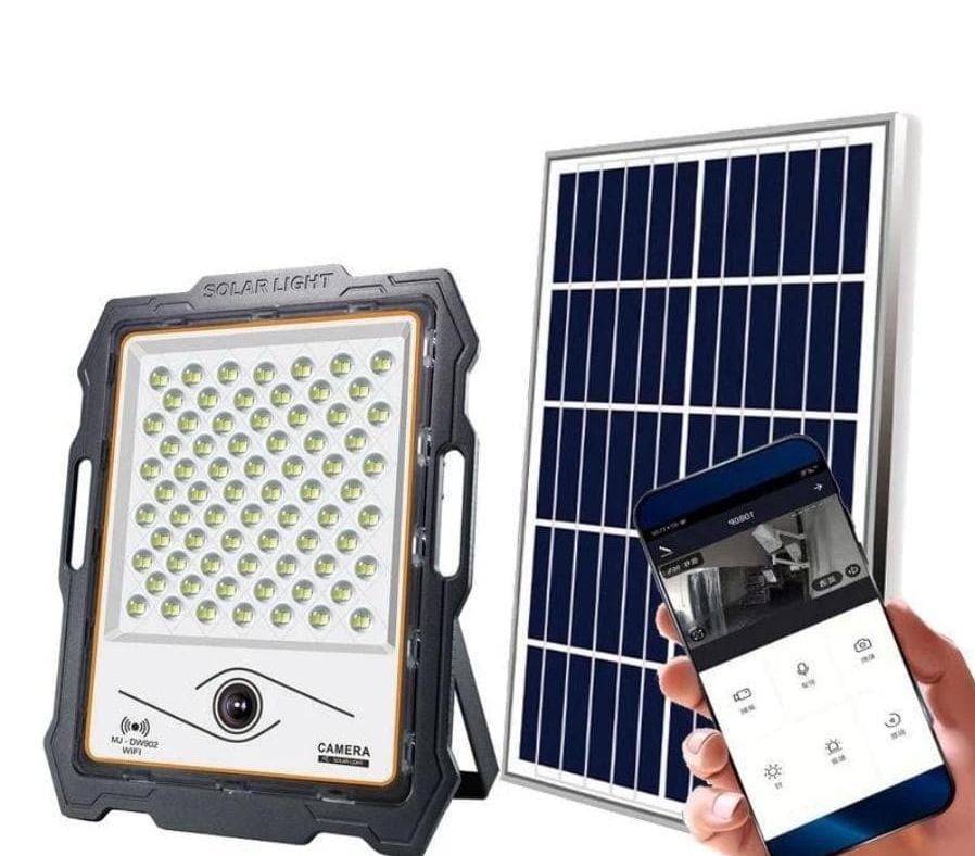 100w waterproof solar powered security street floodlight solar led lights with camera, solar camera flood light, which combines a powerful led floodlight with a high definition wi fi security camera powered entirely by solar energy