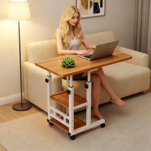 high quality height adjustable bedside table computer table desk student beside table dormitory bed table laptop table, adjustable c shaped side table with wheels