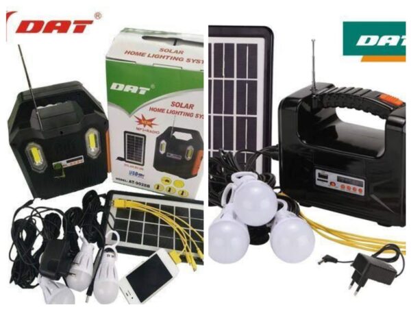 at 9028b dat solar charging lighting system – mp3, fm radio & led lighting kit