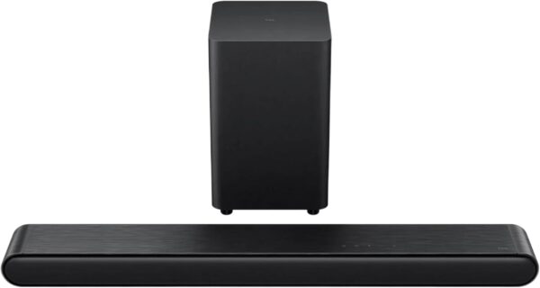 tcl s55h 2.1 channel dolby atmos soundbar with deep super bass wireless subwoofer, dts virtual : x, ai sonic adaptation, tutti choral