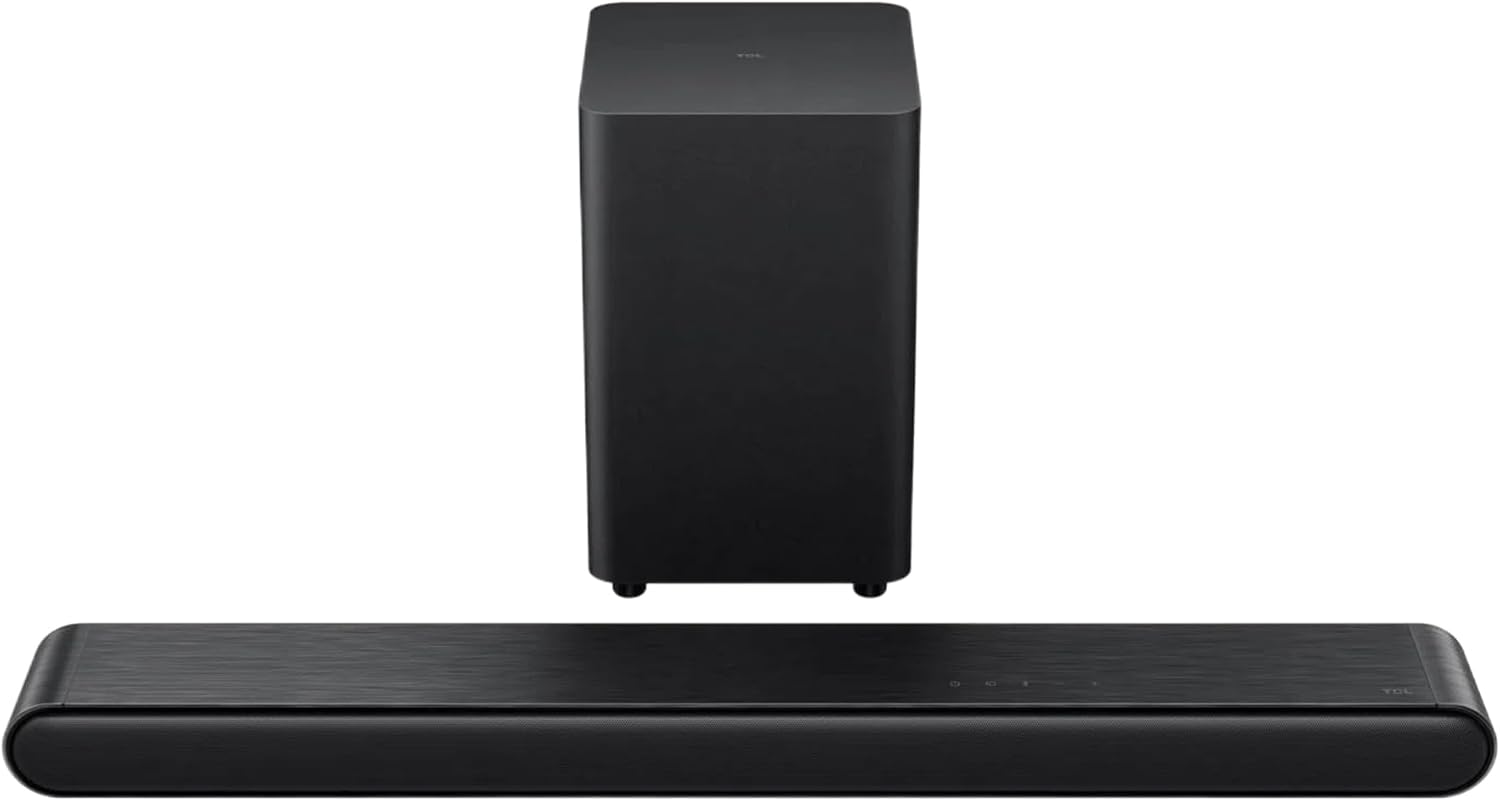 tcl s55h 2.1 channel dolby atmos soundbar with deep super bass wireless subwoofer, dts virtual : x, ai sonic adaptation, tutti choral tcl s55h 2.1 channel dolby atmos soundbar with deep super bass wireless subwoofer, dts virtual : x, ai sonic adaptation, tutti choral