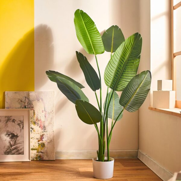 4ft nordic artificial palm tree – uv resistant decorative indoor & outdoor plant (120cm) | realistic palm leaf design | zero maintenance