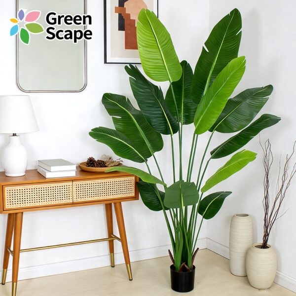 🌿 5ft artificial banana plant – 150cm decorative faux tree with 10 trunks (nordic style) | 150cm (5ft) tall design | evergreen look all year | pre potted base