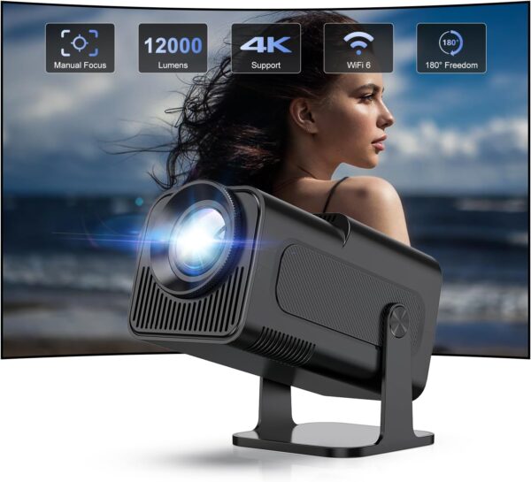 hy320 4k android projector – smart home theater mini projector, full hd 1080p resolution | built in android tv system | 4k video support | gaming compatible