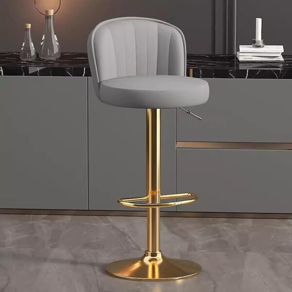 swivel bar stool, luxury european leather bar chairs kitchen nordic home metal high stools modern bar furniture decoration bar stool, counter stools with back and footrest, adjustable height bar chairs for kitchen island, home indoor