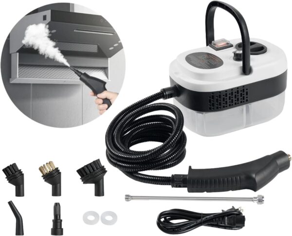 2500w 110/220v handheld pressurized steam cleaner, steam cleaner 2500w high pressure steamer for cleaning, car steamer handheld steam cleaner for home use, hardwood floor steam cleaner for upholstery, kitchen, bathroom, grout