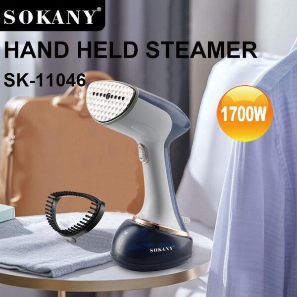 sokany 1700w handheld garment steamer 30s fast heat up with 360ml tank for quick wrinkle removal, portable travel size electric household handheld steam iron garment steamer for clothes