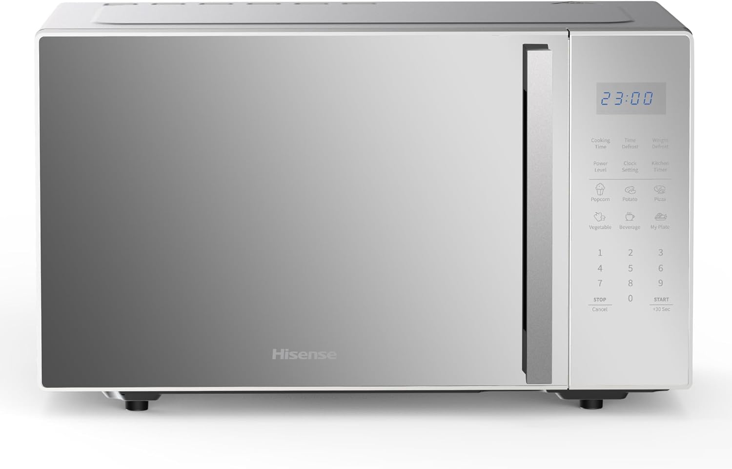 hisense 30l microwave oven, 11 power levels, preset programs, time and weight defrost, led display, cooking end signal, large capacity, h30moms9h,