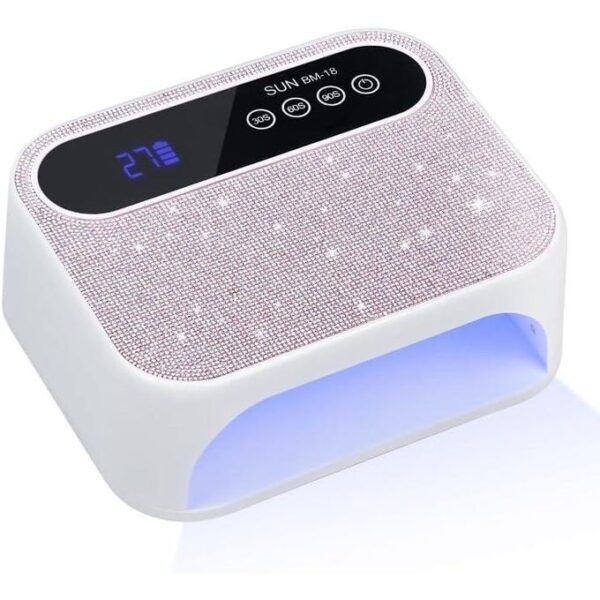 uv nail lamp – 288w fast curing, 72 beads 180° coverage, smart sensor, 4 modes, led display for home, salon perfect manicures