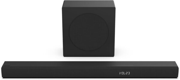 hisense hs3100, 3.1 ch soundbar, 480w max audio power, dolby audio, dts virtual: x, 6.5" wireless subwoofer, tv mode, ezplay
