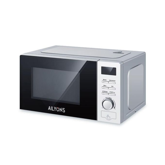 ailyons 20l countertop microwave oven 1100w, silver, w454.5xh261xd326mm, 5 power levels