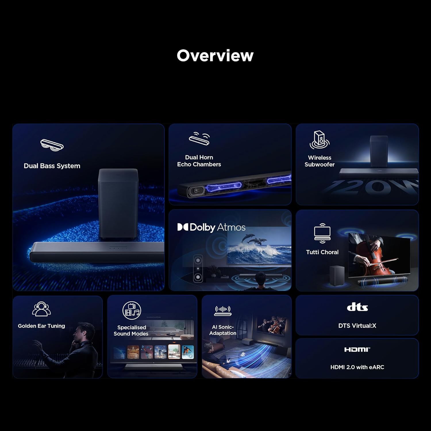 tcl s55h 2.1 channel dolby atmos soundbar with deep super bass wireless subwoofer, dts virtual : x, ai sonic adaptation, tutti choral tcl s55h 2.1 channel dolby atmos soundbar with deep super bass wireless subwoofer, dts virtual : x, ai sonic adaptation, tutti choral