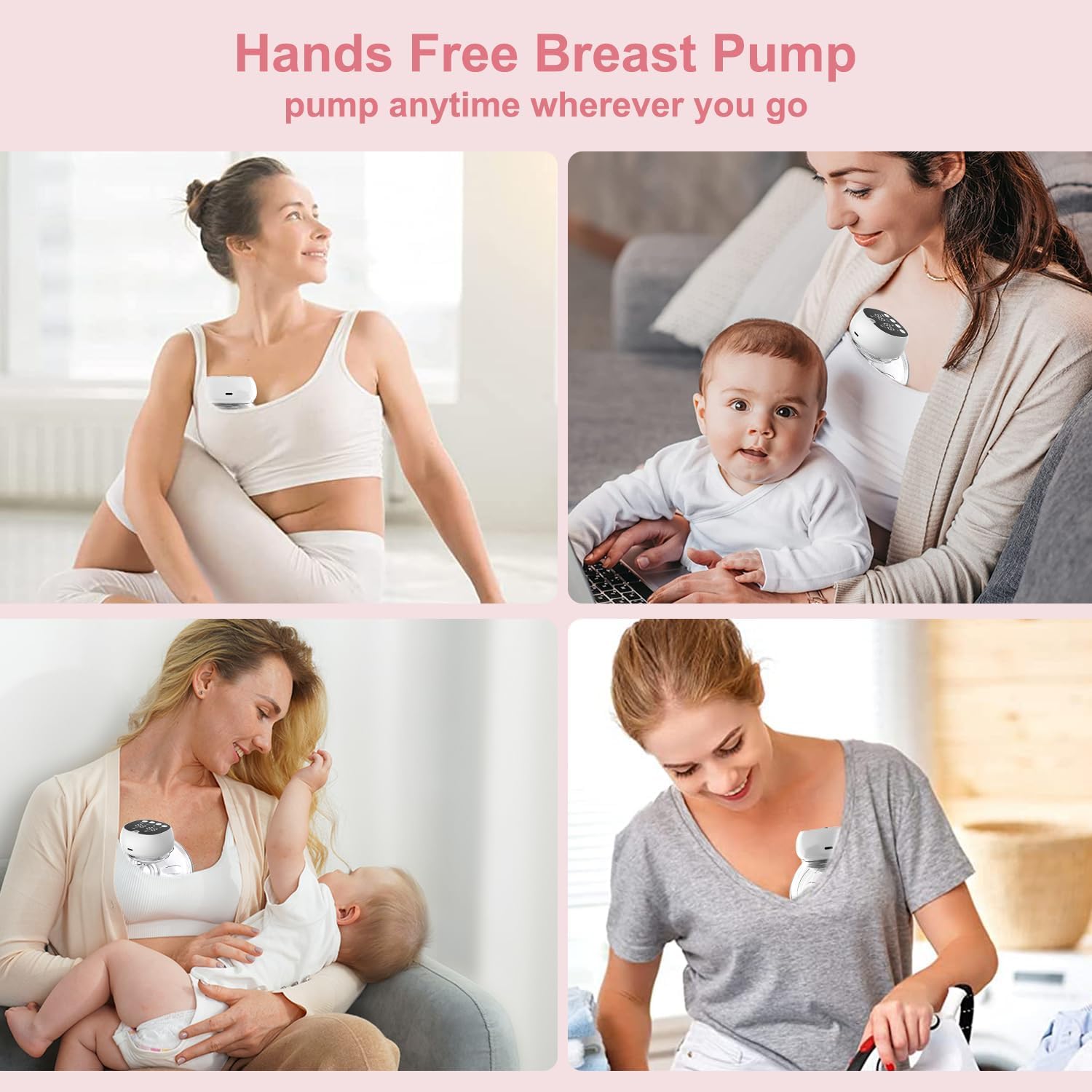 wearable hands free automatic electric breast pump โ portable breast milk collector with digital touch screen wearable hands free automatic electric breast pump โ portable breast milk collector with digital touch screen