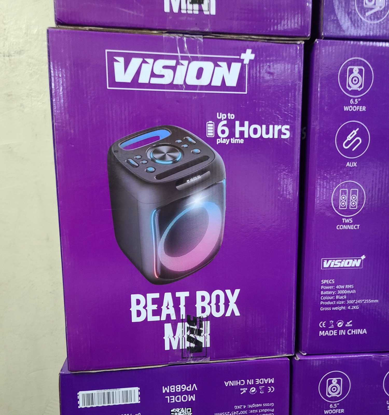 vision plus beat box mini 2 – 6.5" bluetooth party speaker (black) usb / aux support, strong bass output vision plus beat box mini 2 – 6.5" bluetooth party speaker (black) usb / aux support, strong bass output
