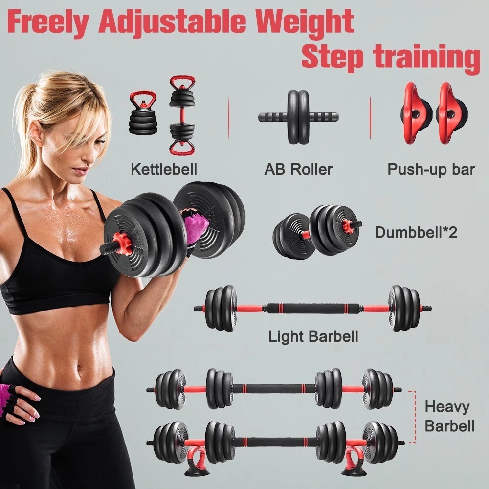 6 in 1 adjustable dumbbells set 30kg free weights exercise barbell with kettlebell handle and connecting rod for whole body workout at home gym for men women full body training gym 6 in 1 adjustable dumbbells set 30kg free weights exercise barbell with kettlebell handle and connecting rod for whole body workout at home gym for men women full body training gym