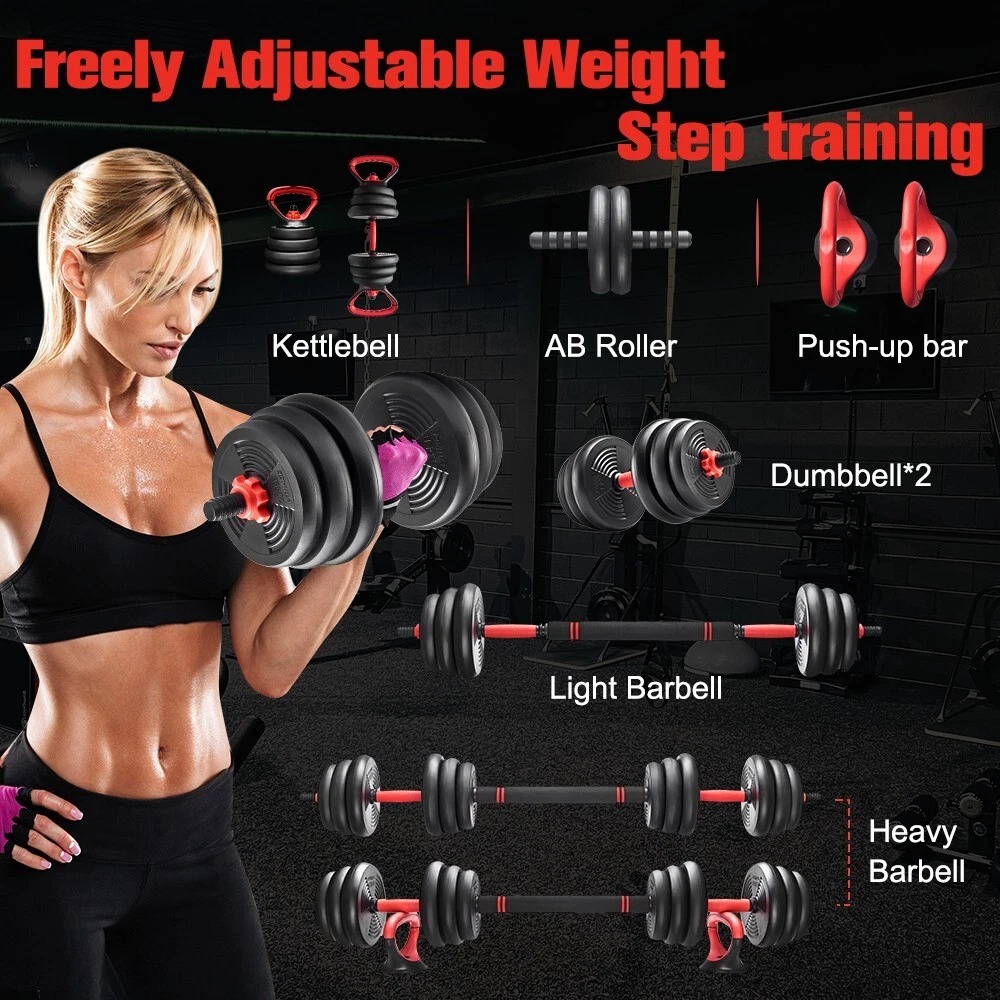 6 in 1 adjustable dumbbells set 30kg free weights exercise barbell with kettlebell handle and connecting rod for whole body workout at home gym for men women full body training gym 6 in 1 adjustable dumbbells set 30kg free weights exercise barbell with kettlebell handle and connecting rod for whole body workout at home gym for men women full body training gym
