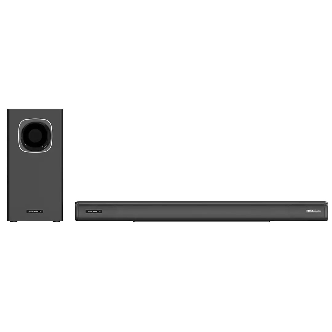 vision plus vp2121sb 450w soundbar with wireless 6.5" subwoofer, dolby audio, bluetooth 5.3 sound pro 450 2.1ch wireless soundbar black vision plus vp2121sb 450w soundbar with wireless 6.5" subwoofer, dolby audio, bluetooth 5.3 sound pro 450 2.1ch wireless soundbar black