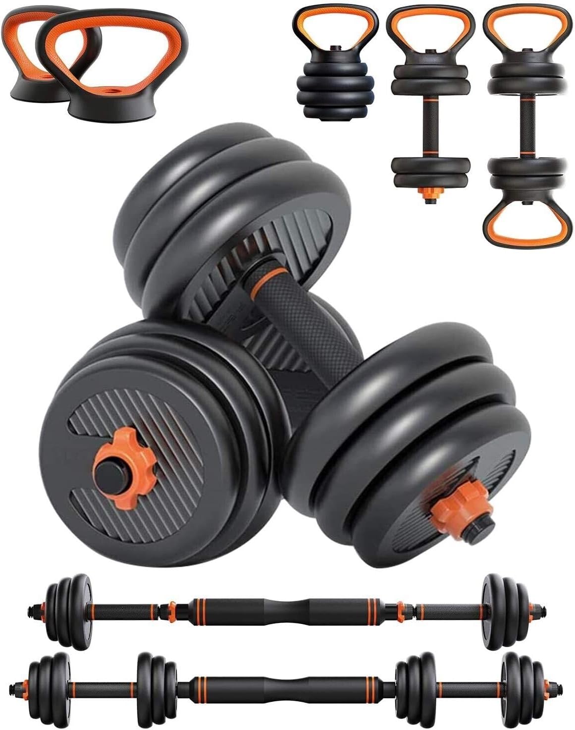6 in 1 adjustable dumbbells set 30kg free weights exercise barbell with kettlebell handle and connecting rod for whole body workout at home gym for men women full body training gym 6 in 1 adjustable dumbbells set 30kg free weights exercise barbell with kettlebell handle and connecting rod for whole body workout at home gym for men women full body training gym