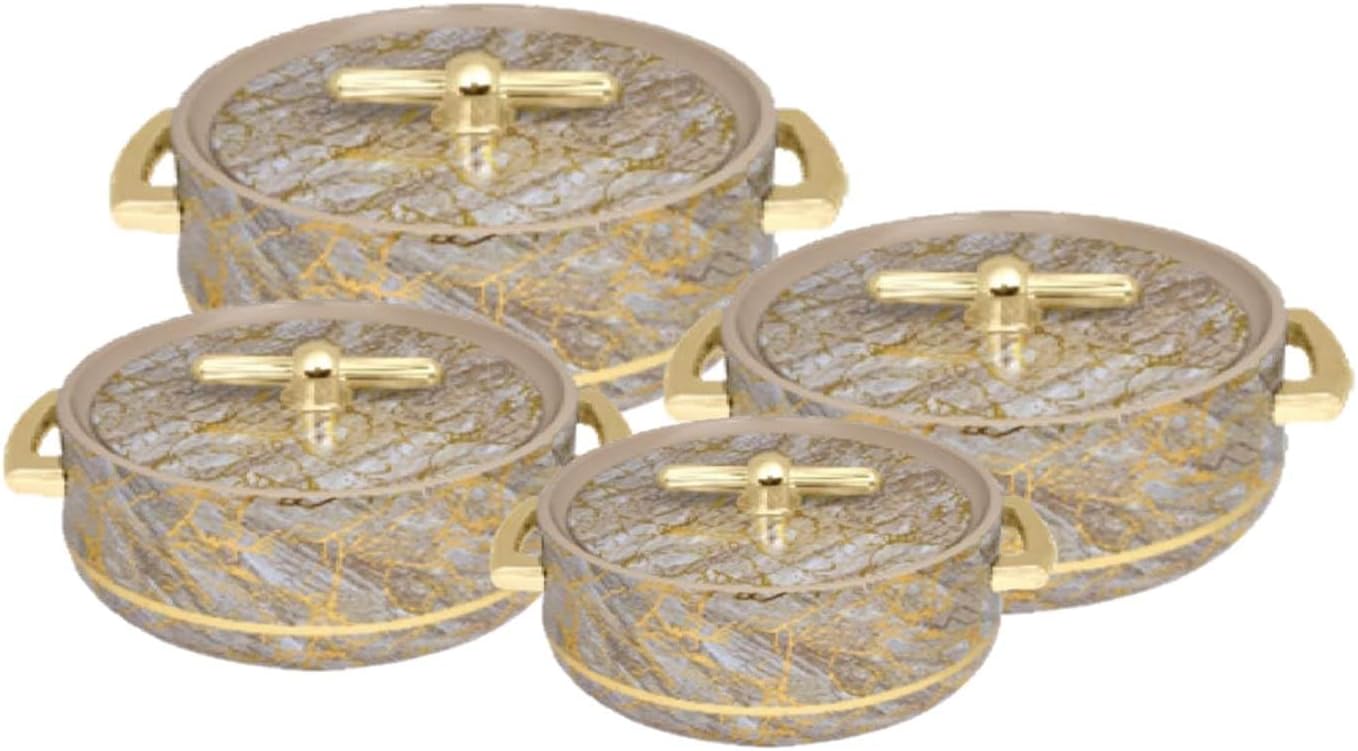 selvel desire 4 piece insulated hot pot set elegant brown/gold casseroles/serving bowls/hot food containers, keeps meals hot & fresh for hours (1l, 1.5l, 2.5l, 3.5l) selvel desire 4 piece insulated hot pot set elegant brown/gold casseroles/serving bowls/hot food containers, keeps meals hot & fresh for hours (1l, 1.5l, 2.5l, 3.5l)