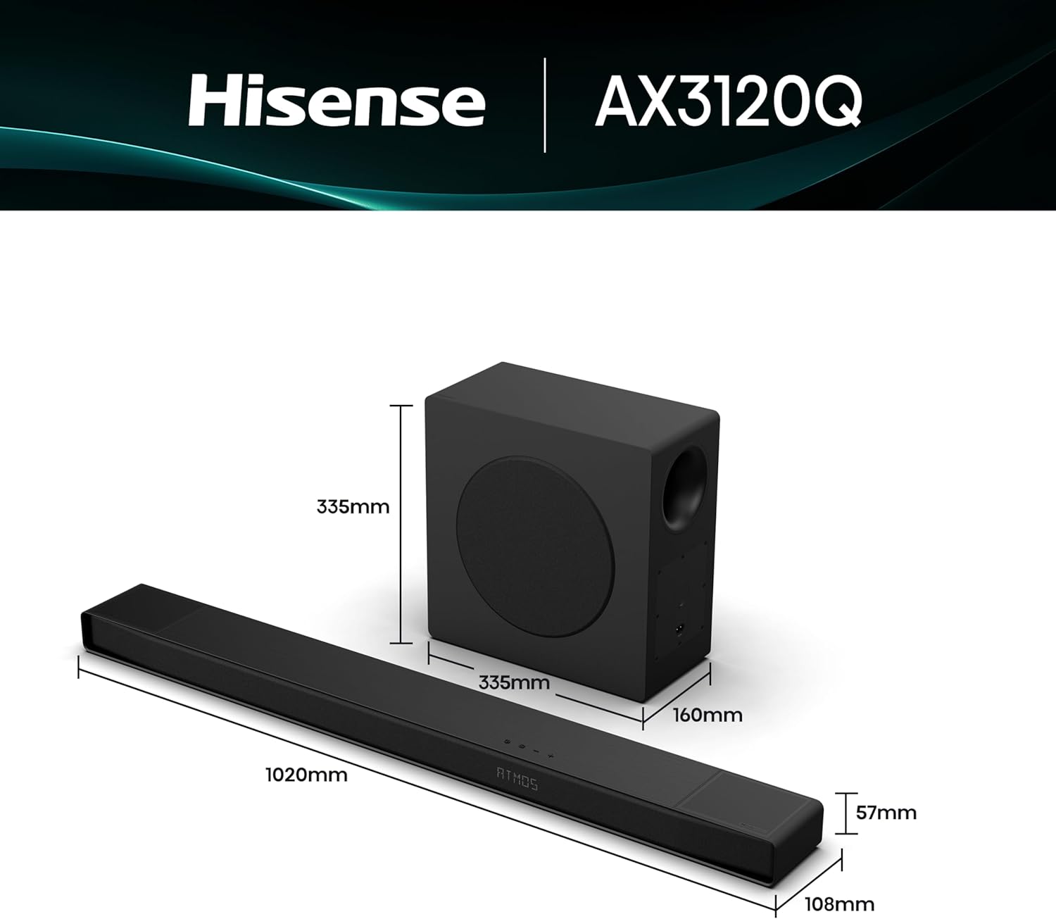 hisense ax3120q, 3.1.2 ch soundbar, 2 up firing speakers, hi concerto, dolby atmos, dts:x, room fitting tuning,6.5" wireless subwoofer, ezplay 3.0,connectlife hisense ax3120q, 3.1.2 ch soundbar, 2 up firing speakers, hi concerto, dolby atmos, dts:x, room fitting tuning,6.5" wireless subwoofer, ezplay 3.0,connectlife
