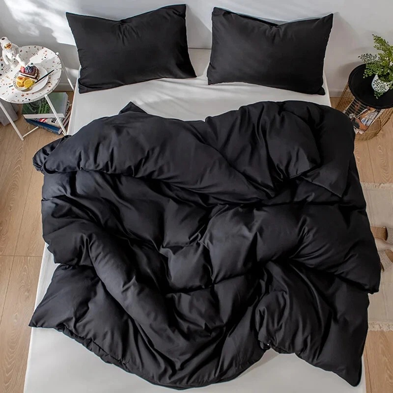 plain double sided color cotton duvet cover 4 pc set ➖2 pillowcases ➖1 bedsheet ➖1 duvet cover, for 6 by 6 bed plain double sided color cotton duvet cover 4 pc set ➖2 pillowcases ➖1 bedsheet ➖1 duvet cover, for 6 by 6 bed