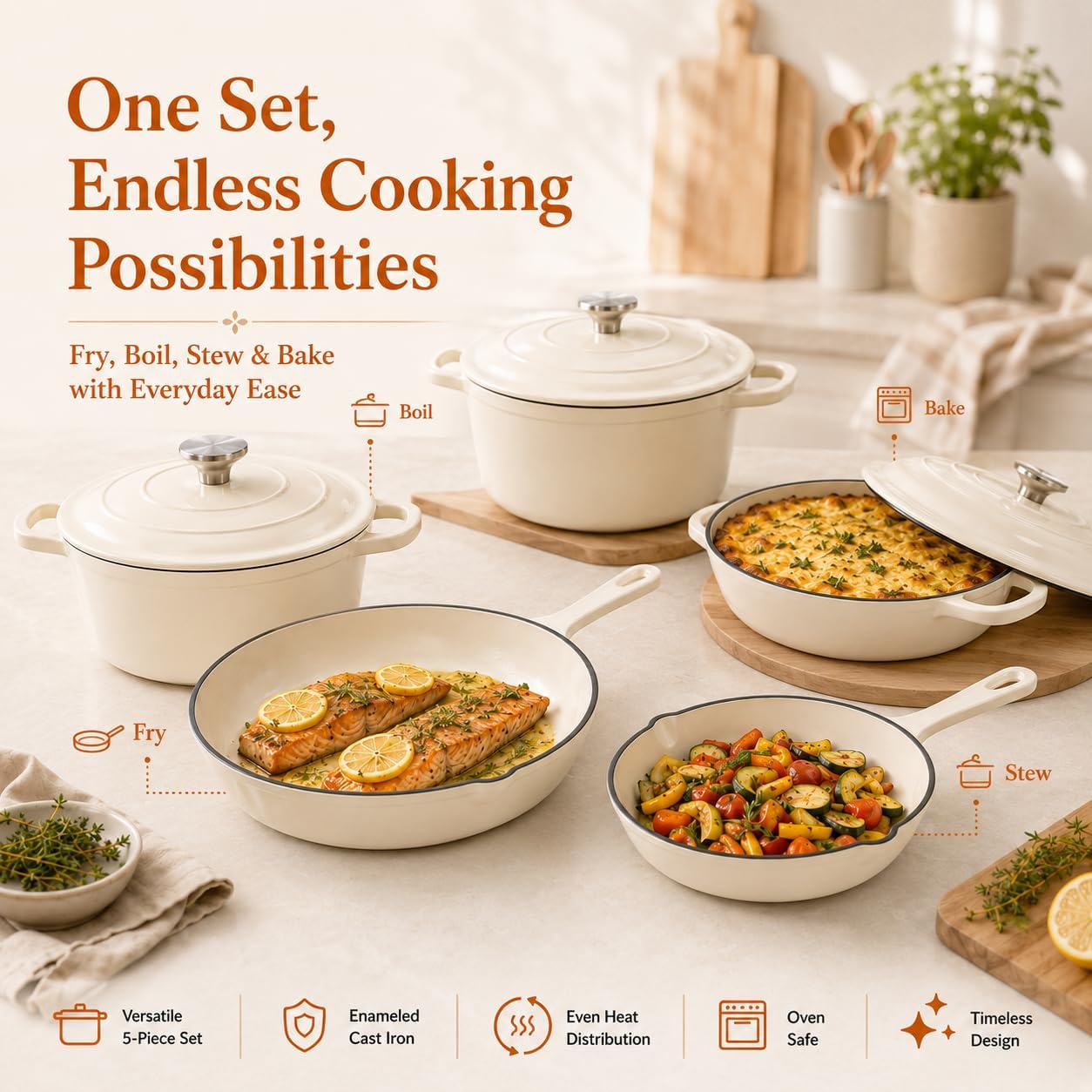pure white 7 piece heavy weight cast iron cookware set β enamel coated dutch ovens & frying pan with lids β oven safe, induction ready, non stick for gas, electric & ceramic, 7pcs enamel cast iron cookware good quality pure white 7 piece heavy weight cast iron cookware set β enamel coated dutch ovens & frying pan with lids β oven safe, induction ready, non stick for gas, electric & ceramic, 7pcs enamel cast iron cookware good quality