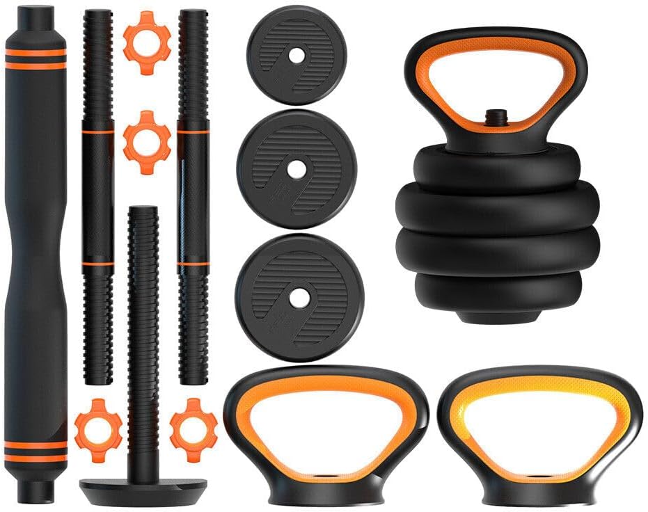 6 in 1 adjustable dumbbells set 30kg free weights exercise barbell with kettlebell handle and connecting rod for whole body workout at home gym for men women full body training gym 6 in 1 adjustable dumbbells set 30kg free weights exercise barbell with kettlebell handle and connecting rod for whole body workout at home gym for men women full body training gym