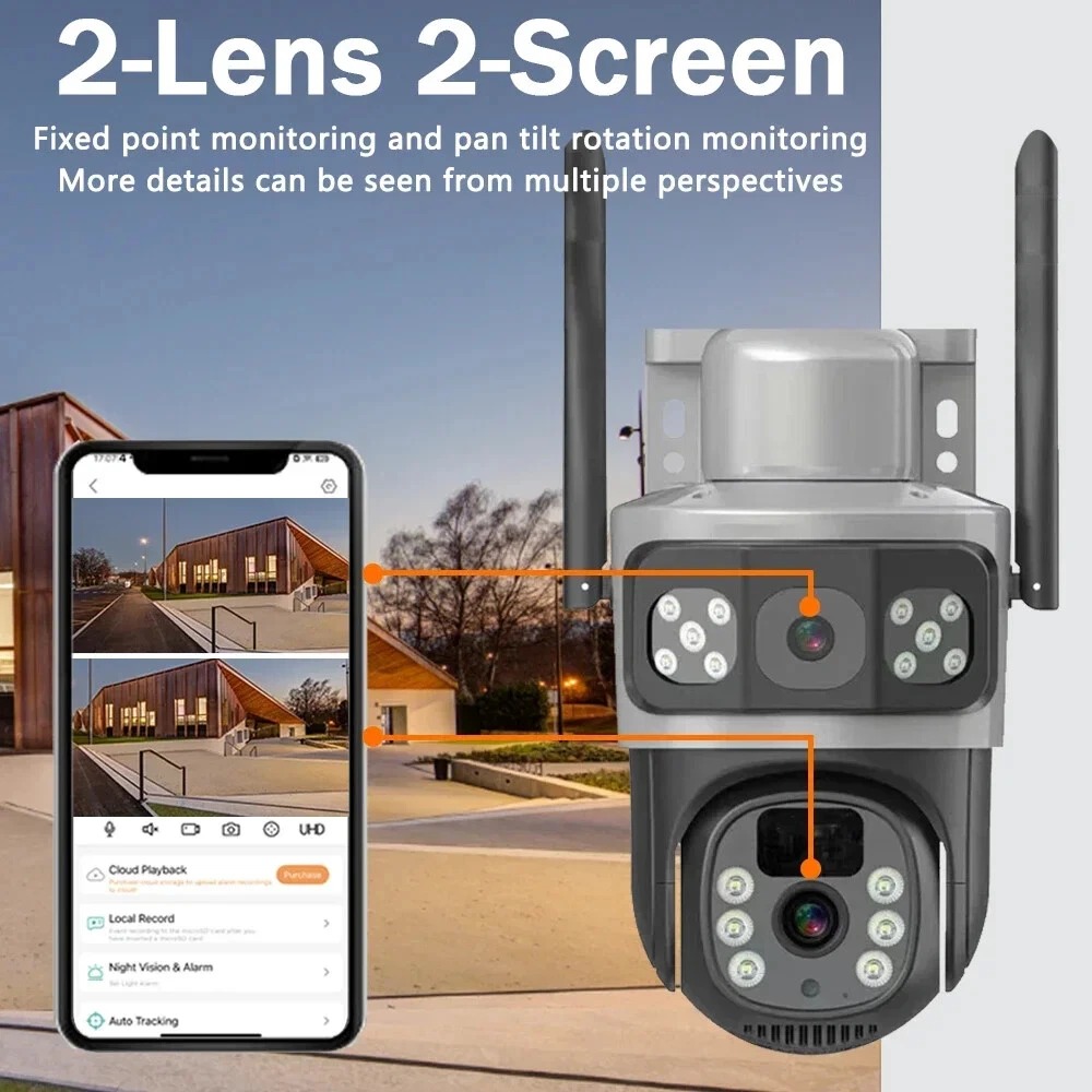 4g ptz 360 cctv camera with alarm, energy devices 5g dual lens solar security camera with 4g/5g sim support, 360° ptz view, night vision, motion detection, two way audio, ip66 waterproof, low power consumption, and mobile app control