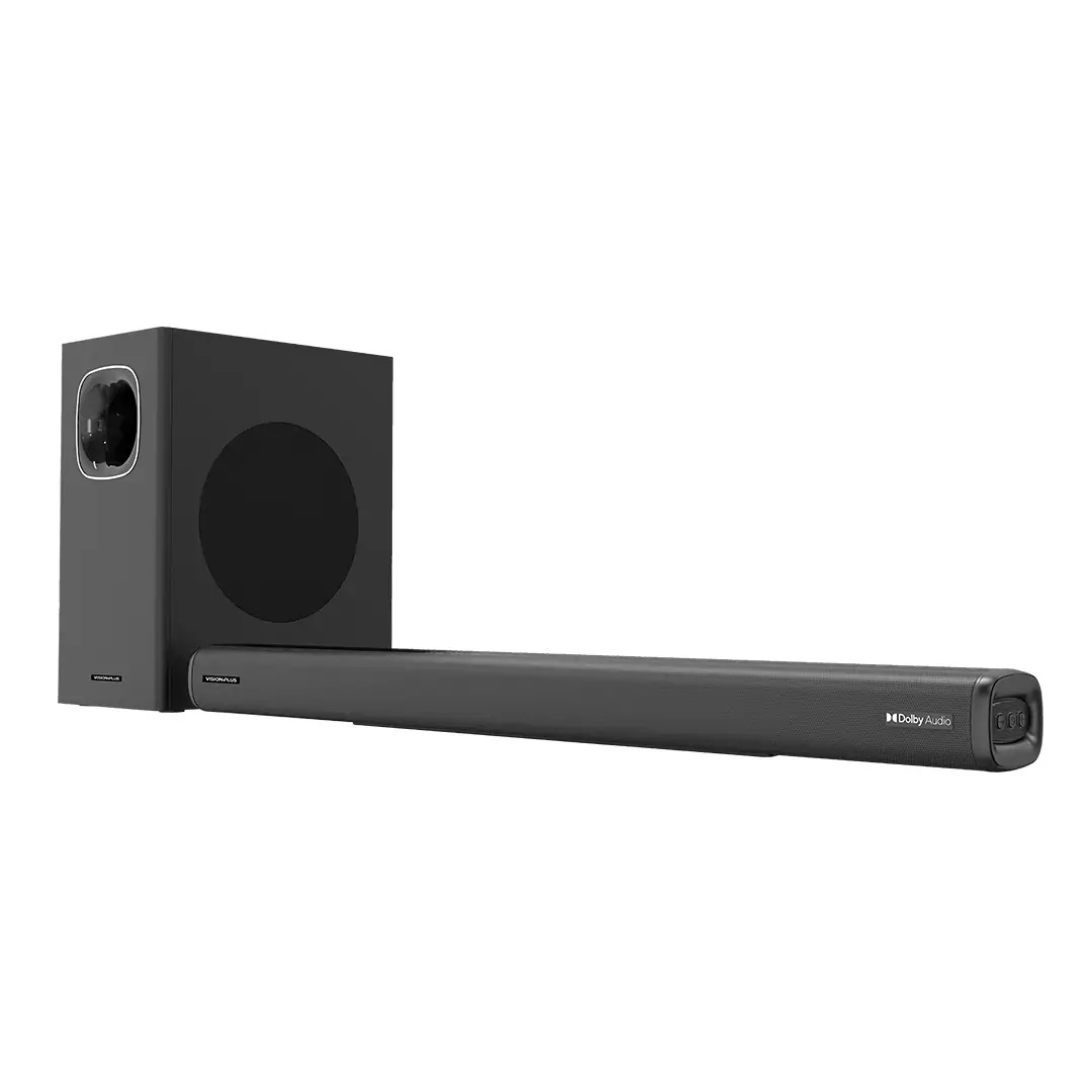 vision plus vp2121sb 450w soundbar with wireless 6.5" subwoofer, dolby audio, bluetooth 5.3 sound pro 450 2.1ch wireless soundbar black vision plus vp2121sb 450w soundbar with wireless 6.5" subwoofer, dolby audio, bluetooth 5.3 sound pro 450 2.1ch wireless soundbar black