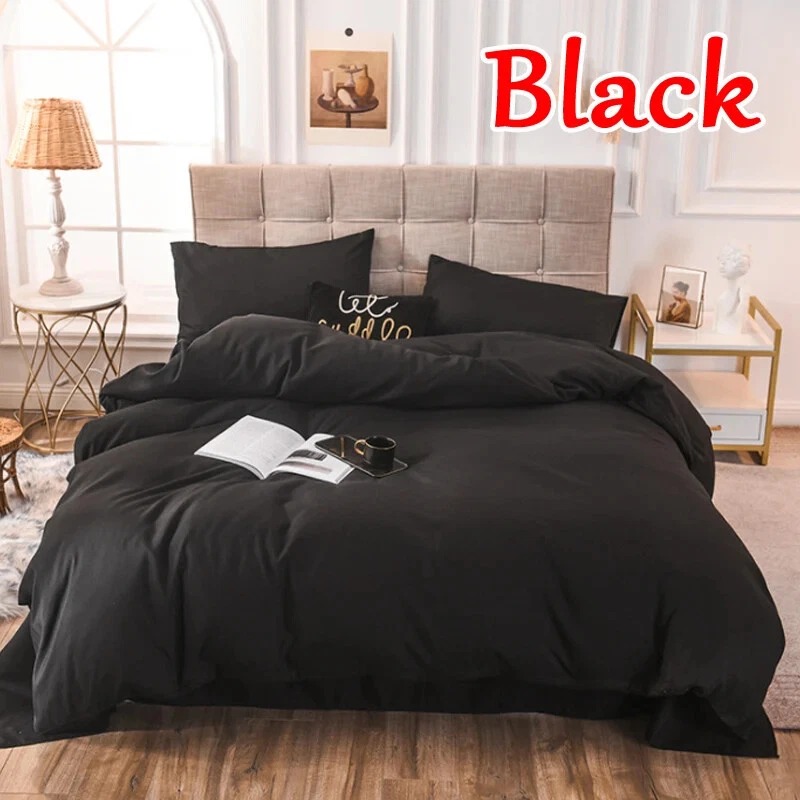plain double sided color cotton duvet cover 4 pc set ➖2 pillowcases ➖1 bedsheet ➖1 duvet cover, for 6 by 6 bed plain double sided color cotton duvet cover 4 pc set ➖2 pillowcases ➖1 bedsheet ➖1 duvet cover, for 6 by 6 bed