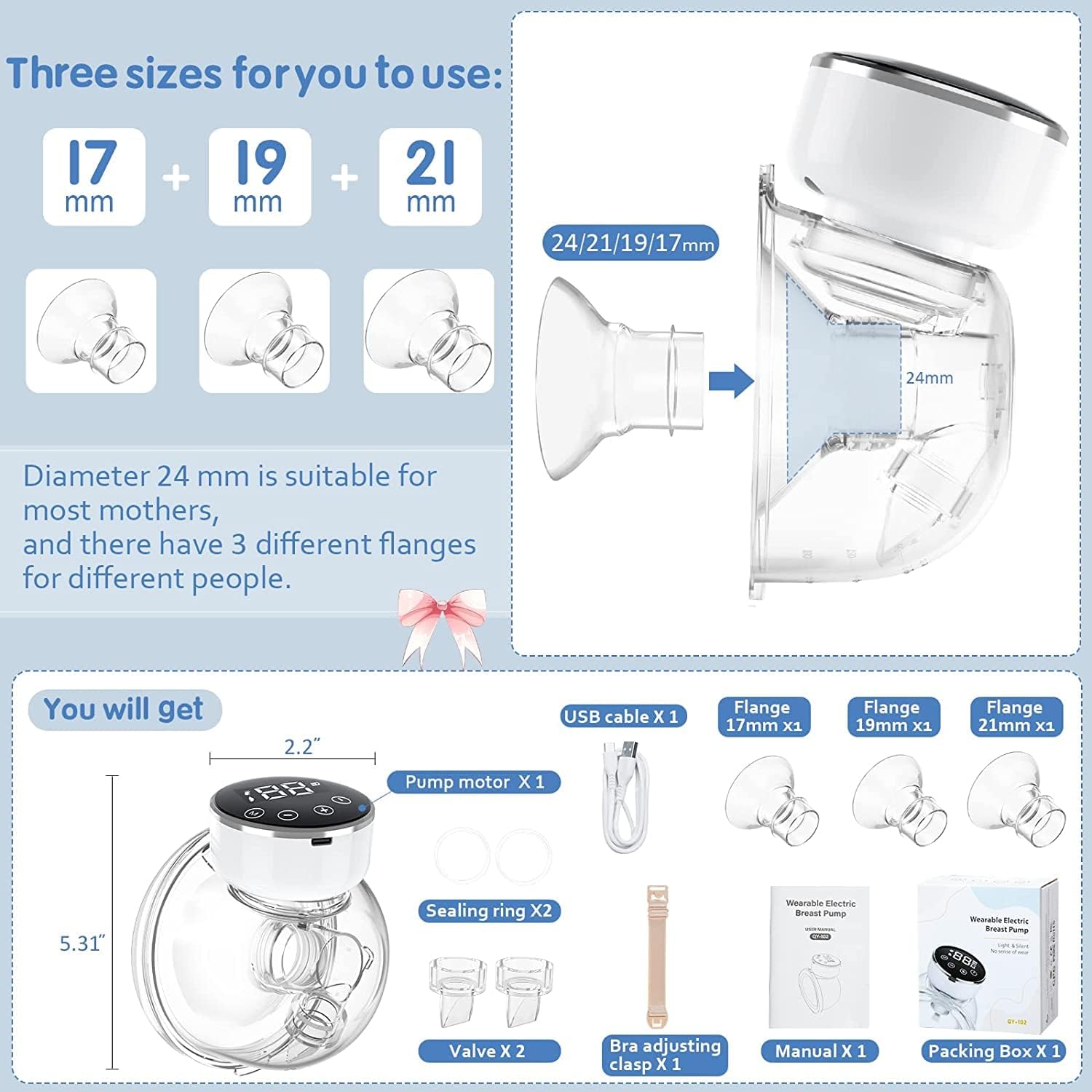 wearable hands free automatic electric breast pump โ portable breast milk collector with digital touch screen wearable hands free automatic electric breast pump โ portable breast milk collector with digital touch screen