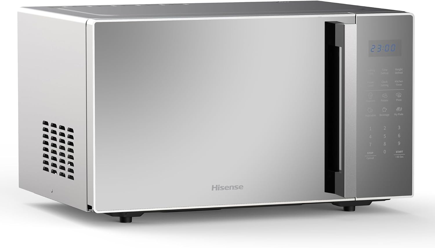 hisense 30l microwave oven, 11 power levels, preset programs, time and weight defrost, led display, cooking end signal, large capacity, h30moms9h