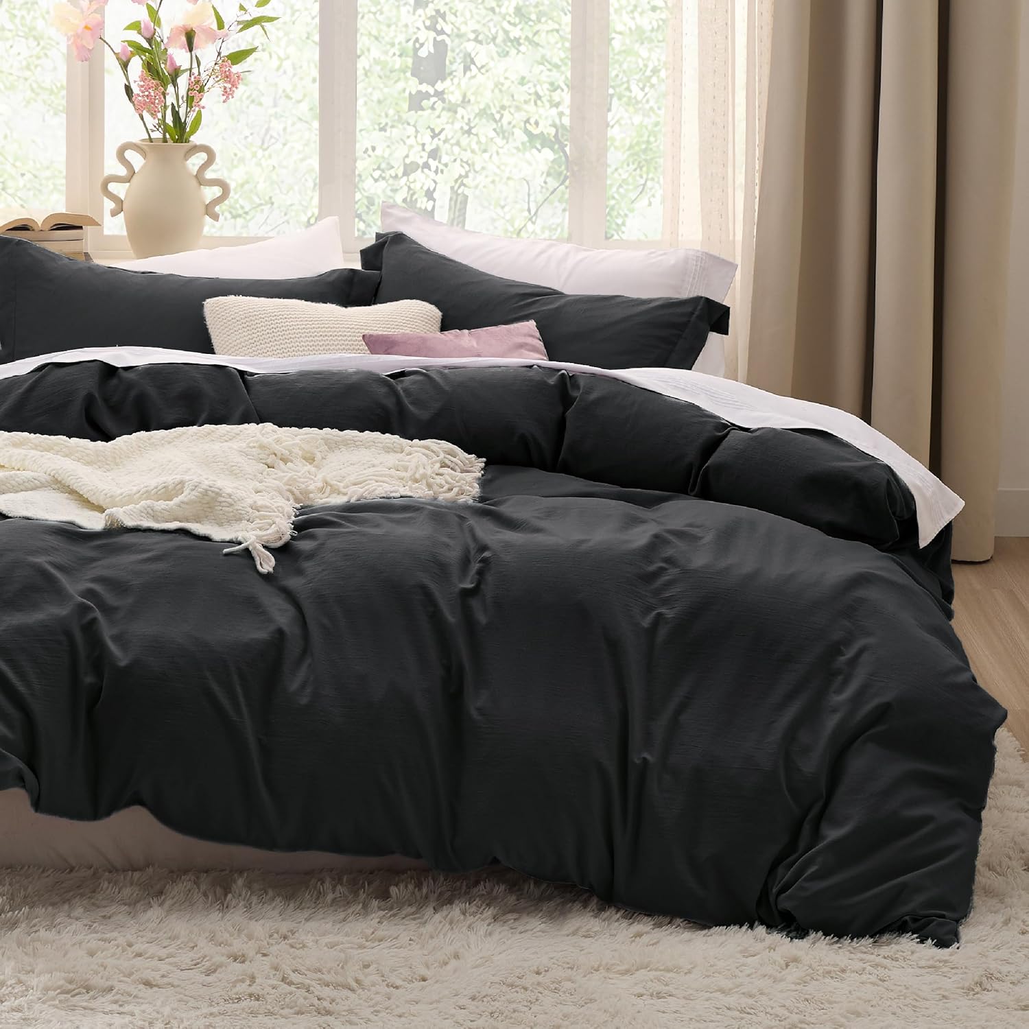 plain double sided color cotton duvet cover 4 pc set ➖2 pillowcases ➖1 bedsheet ➖1 duvet cover, for 6 by 6 bed plain double sided color cotton duvet cover 4 pc set ➖2 pillowcases ➖1 bedsheet ➖1 duvet cover, for 6 by 6 bed
