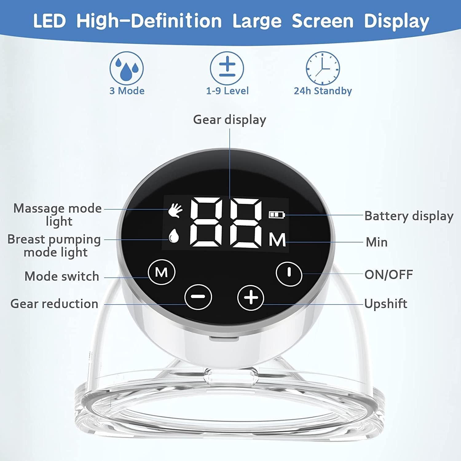 wearable hands free automatic electric breast pump โ portable breast milk collector with digital touch screen wearable hands free automatic electric breast pump โ portable breast milk collector with digital touch screen