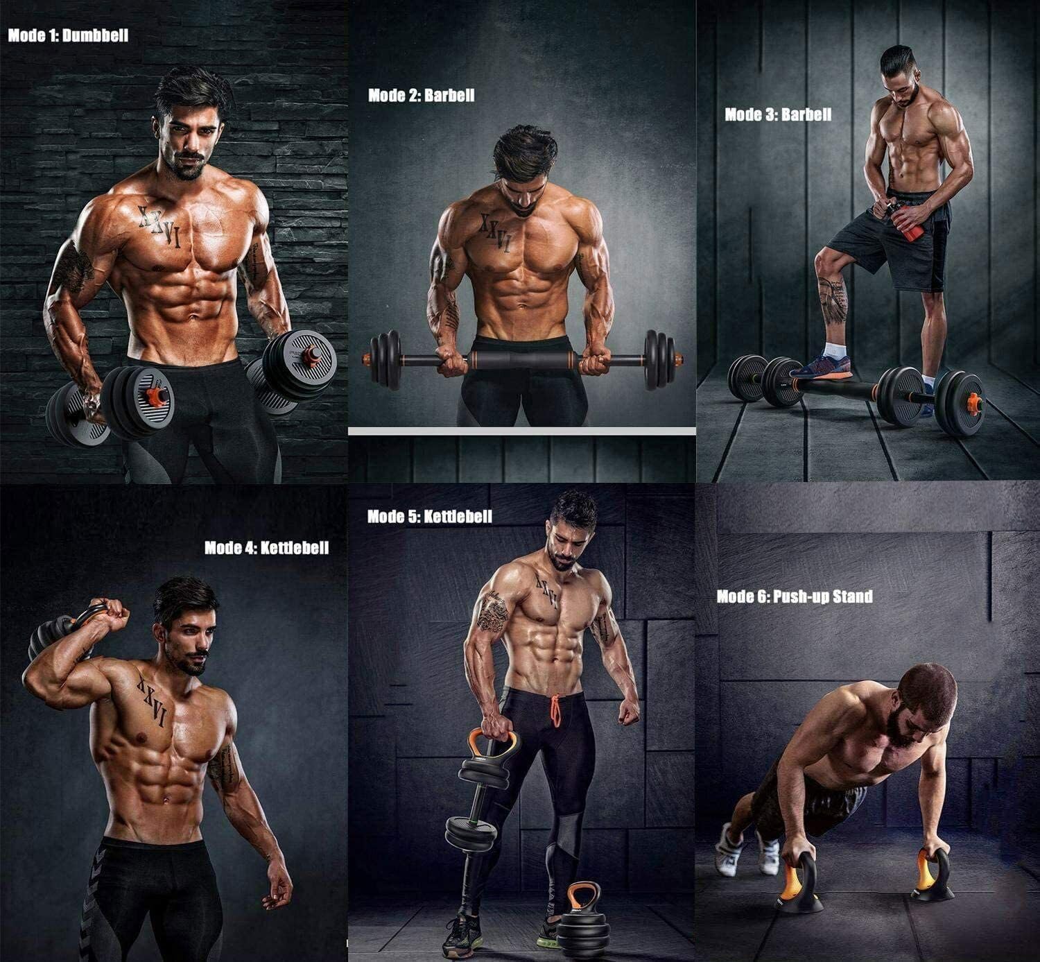 6 in 1 adjustable dumbbells set 30kg free weights exercise barbell with kettlebell handle and connecting rod for whole body workout at home gym for men women full body training gym 6 in 1 adjustable dumbbells set 30kg free weights exercise barbell with kettlebell handle and connecting rod for whole body workout at home gym for men women full body training gym
