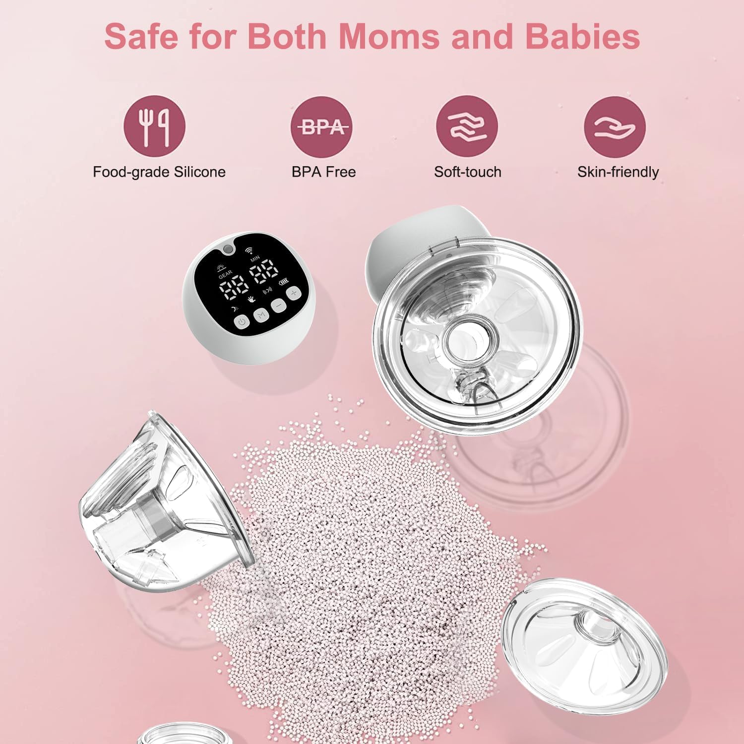 wearable hands free automatic electric breast pump โ portable breast milk collector with digital touch screen wearable hands free automatic electric breast pump โ portable breast milk collector with digital touch screen