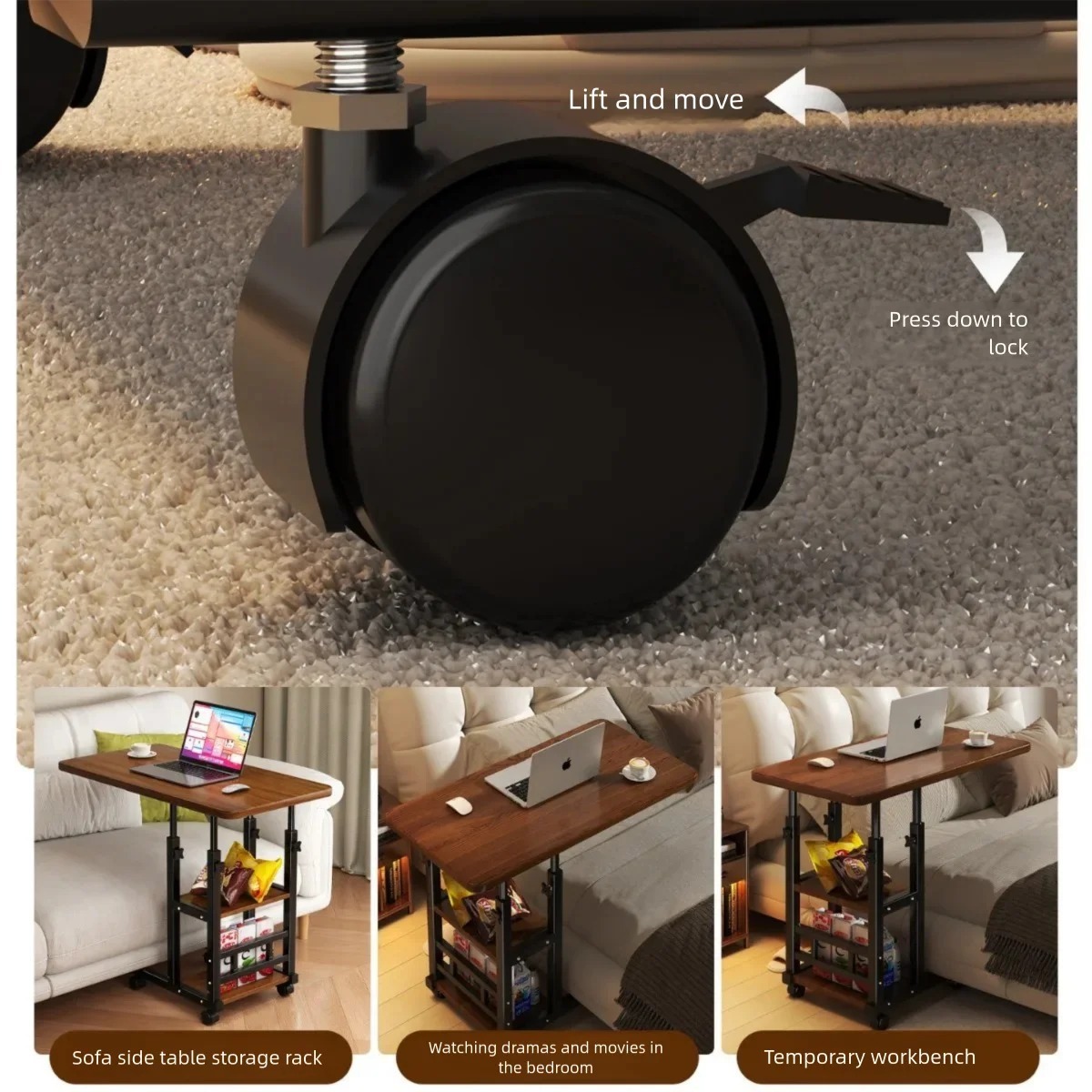 adjustable c shaped side table with wheels, high quality height adjustable bedside computer table desk student beside table dormitory bed table laptop table adjustable c shaped side table with wheels, high quality height adjustable bedside computer table desk student beside table dormitory bed table laptop table