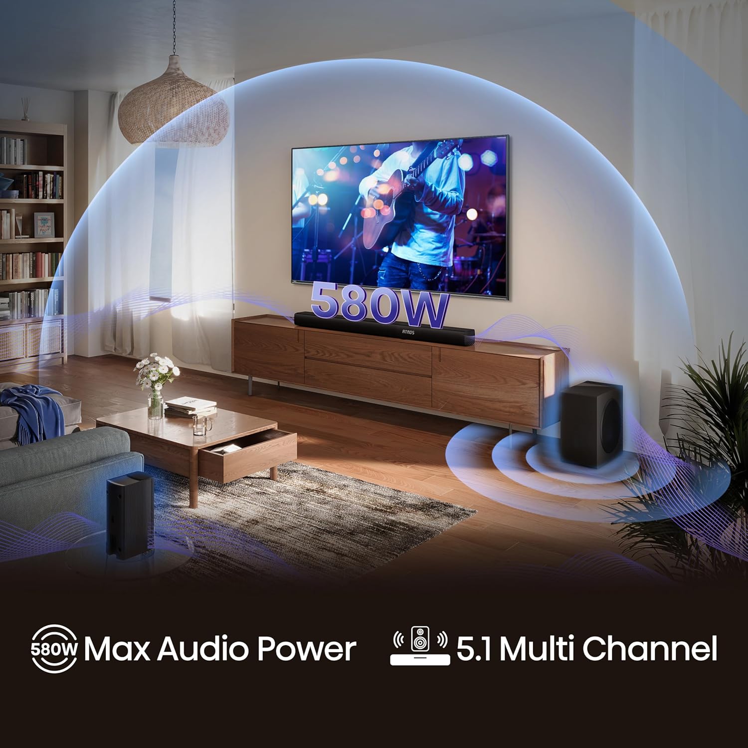 hisense ax5100q 5.1 channel soundbar – dolby atmos, dts:x & wireless surround sound | 6.5 inch wireless subwoofer | bluetooth wireless streaming hisense ax5100q 5.1 channel soundbar – dolby atmos, dts:x & wireless surround sound | 6.5 inch wireless subwoofer | bluetooth wireless streaming