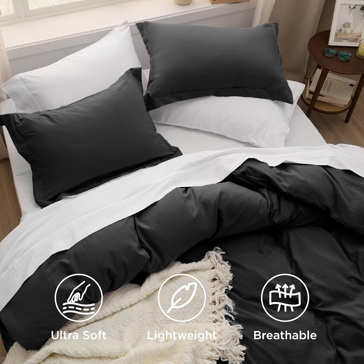 plain double sided color cotton duvet cover 4 pc set ➖2 pillowcases ➖1 bedsheet ➖1 duvet cover, for 6 by 6 bed plain double sided color cotton duvet cover 4 pc set ➖2 pillowcases ➖1 bedsheet ➖1 duvet cover, for 6 by 6 bed